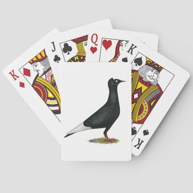 Flying Flight Black Cap Pigeon Poker Cards (Back)