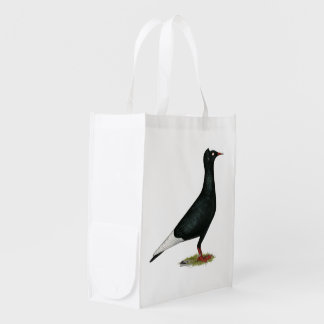 Flying Flight Black Cap Pigeon Reusable Grocery Bag