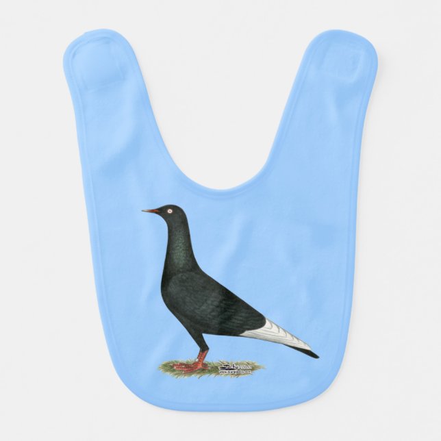 Flying Flight Black Pigeon Bib (Front)