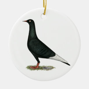Flying Flight Black Pigeon Ceramic Ornament