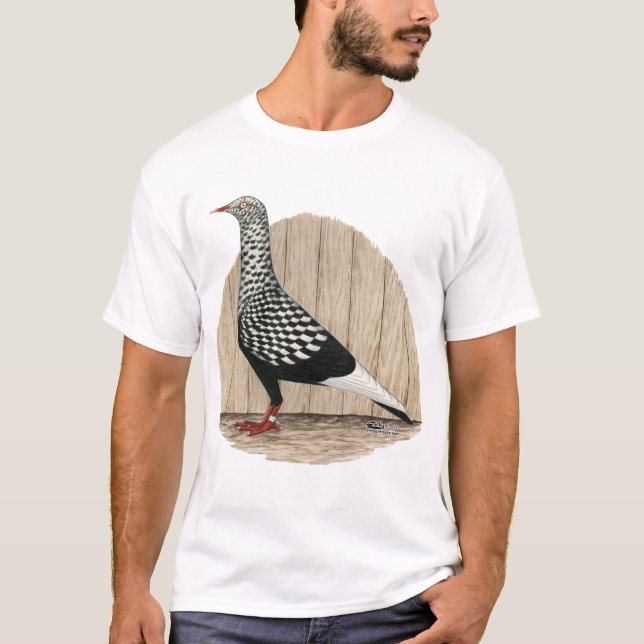 Flying Flight Black Teager Pigeon T-Shirt (Front)