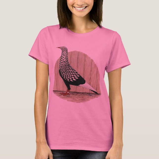 Flying Flight Black Teager Pigeon T-Shirt (Front)