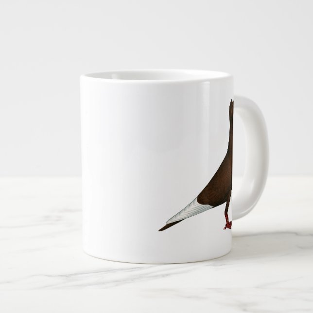 Flying Flight Cap Pigeon Giant Coffee Mug (Front Right)