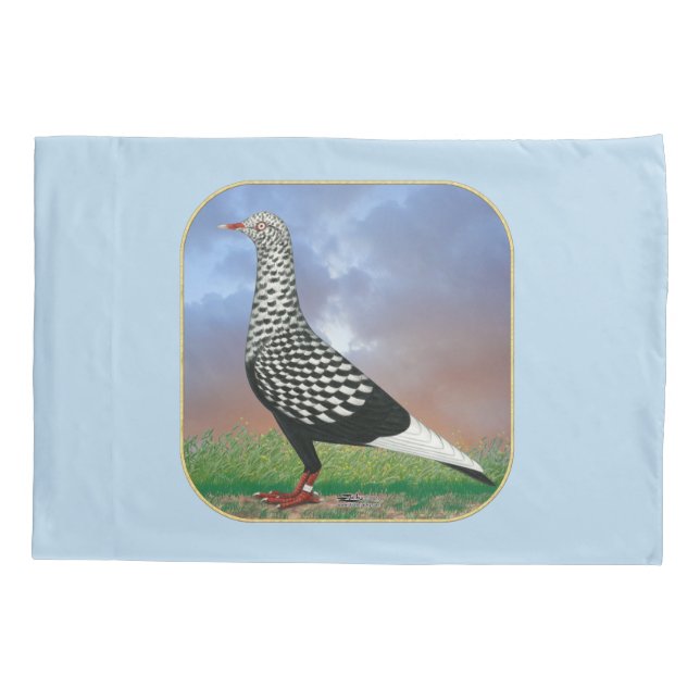 Flying Flight Pigeon and Clouds Pillow Case (Back)