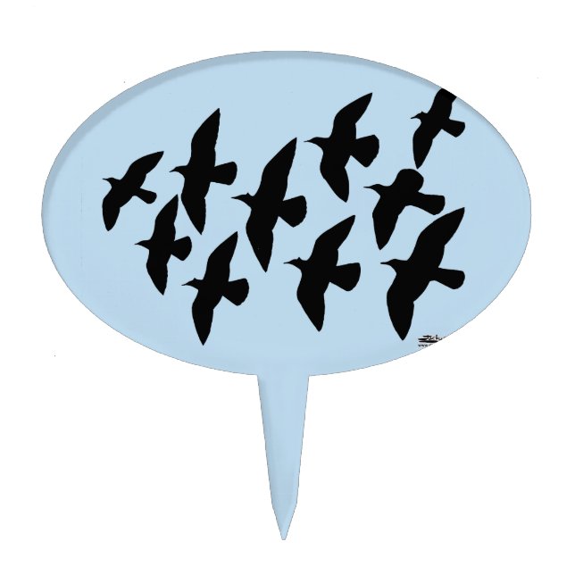 Flying Flight Pigeons Cake Topper (Front)