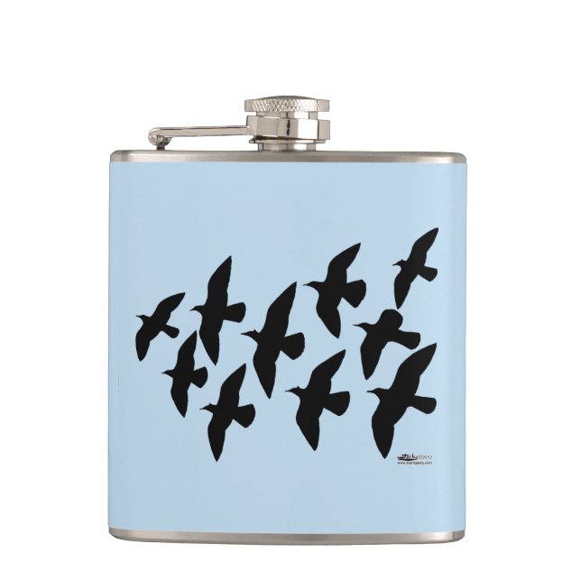Flying Flight Pigeons Flask (Front)