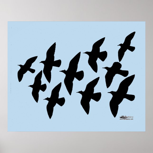 Flying Flight Pigeons Poster (Front)