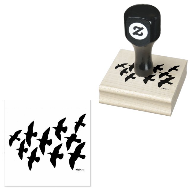 Flying Flight Pigeons Rubber Stamp (Stamped)