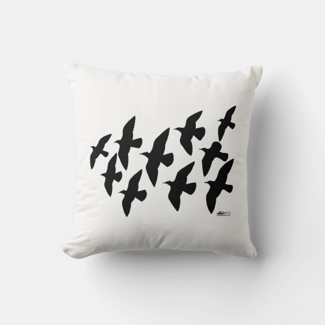 Flying Flight Pigeons Throw Pillow (Front)