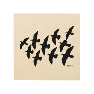 Flying Flight Pigeons Wood Wall Art