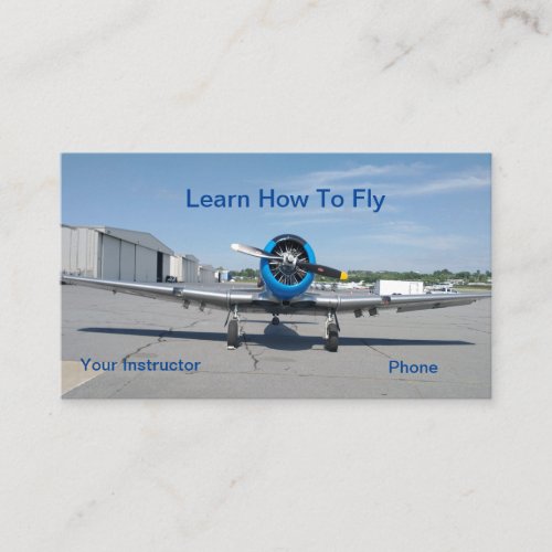  flying flight training school flight instruction business card