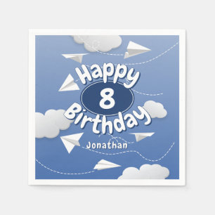 flying folded paper airplanes childrens birthday napkins