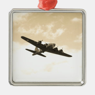 Flying Fortress In Flight Metal Ornament