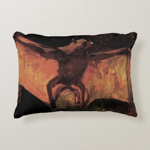 Flying Fox Bat by Vincent van Gogh Accent Pillow
