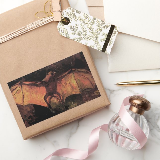 Flying Fox Bat by Vincent van Gogh Rectangular Sticker (Gifting)