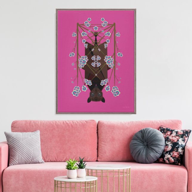 Flying Fox Boysenberry 18x24 Canvas Giclée Print (Insitu(LivingRoom))