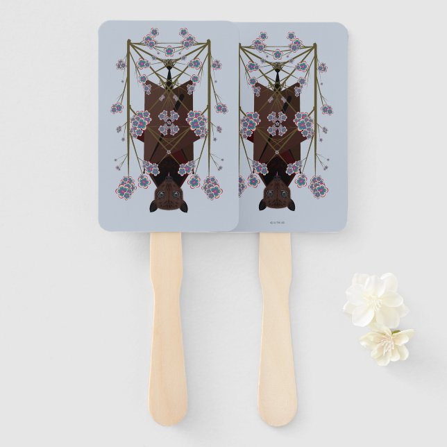 Flying Fox Sky Blue Hand Fans (Front and Back)