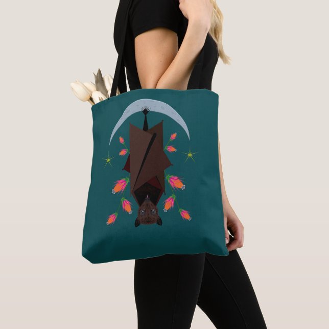 Flying Fox Teal Shoulder Tote (2 Sizes) Bag (Close Up)