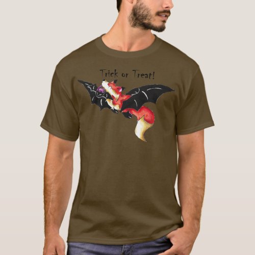 Flying Fox Trick or Treater With Text T_Shirt