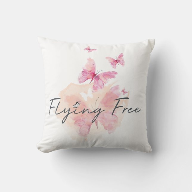 Flying Free Throw Pillow (Front)