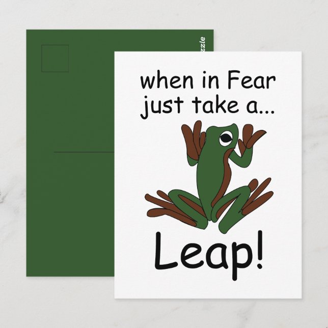 Flying Frog Taking A Leap When In Fear Funny Postcard (Front/Back)