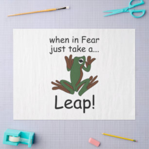 Flying Frog Taking A Leap When In Fear Funny Tissue Paper