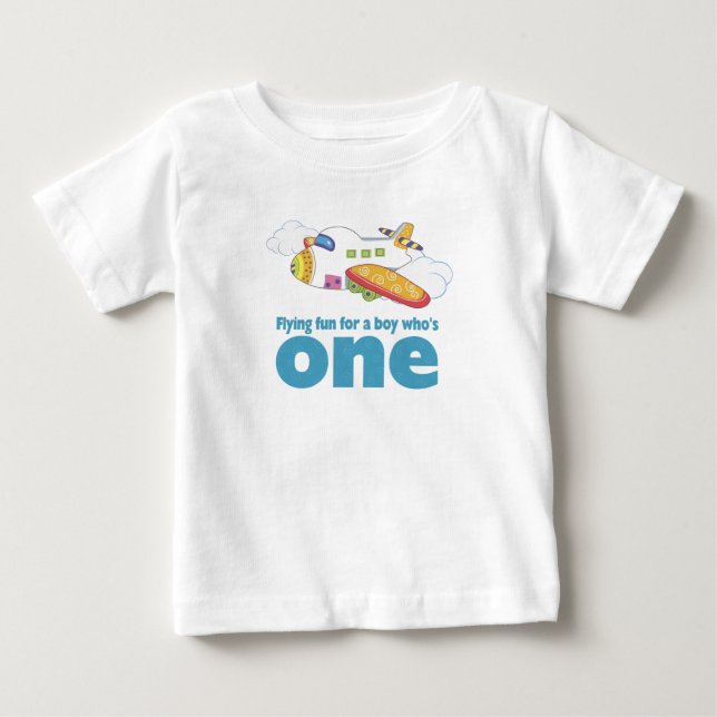 Flying Fun for a Boy Who's 1 Baby T-Shirt (Front)