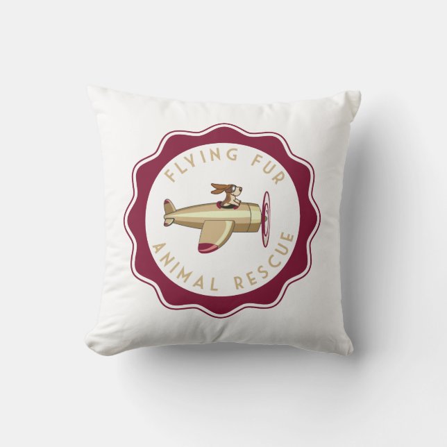 Flying Fur Throw Pillow (Front)