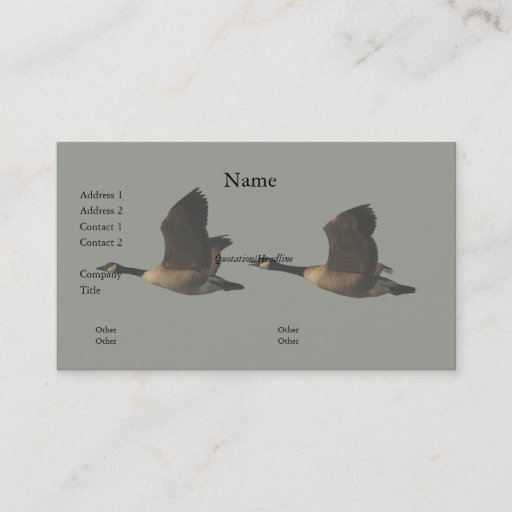Customizable Flying Geese Business Card