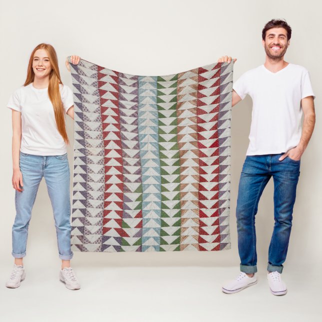 Flying Geese quilt pattern Fleece Blanket (In Situ)