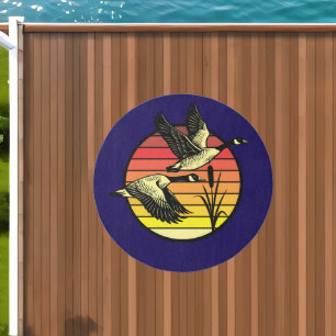 Flying Geese & Retro Sunset Outdoor Rug