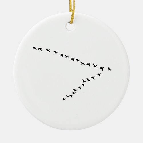 Flying Geese V Formation Ceramic Ornament