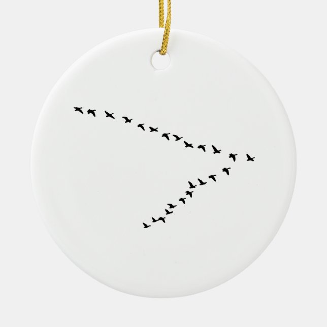 Flying Geese "V" Formation Ceramic Ornament (Front)