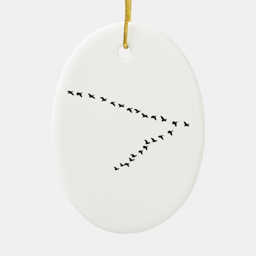Flying Geese V Formation Ceramic Ornament