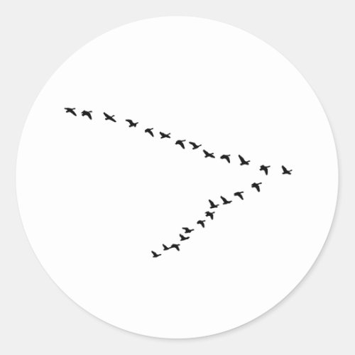 Flying Geese V Formation Classic Round Sticker