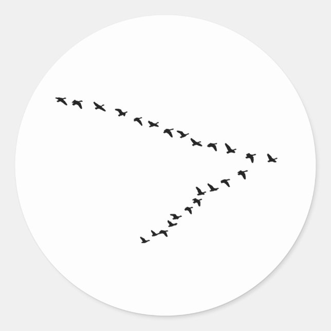 Flying Geese "V" Formation Classic Round Sticker (Front)