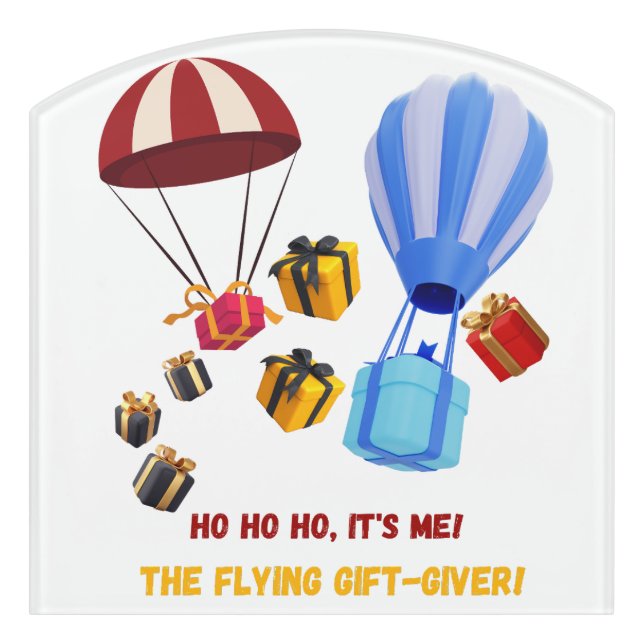 Flying gift-giver door sign (Contour Front)
