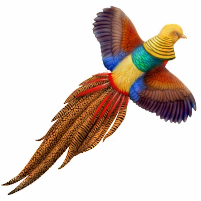 Flying Golden Pheasant Ornament (Front)