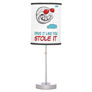 Flying Golf Ball with Sunglasses and Funny Quote Table Lamp