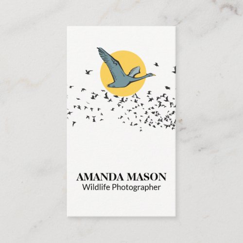 Flying Goose  Flock of Birds Business Card