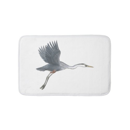 Flying Great Blue Heron Bath Mat