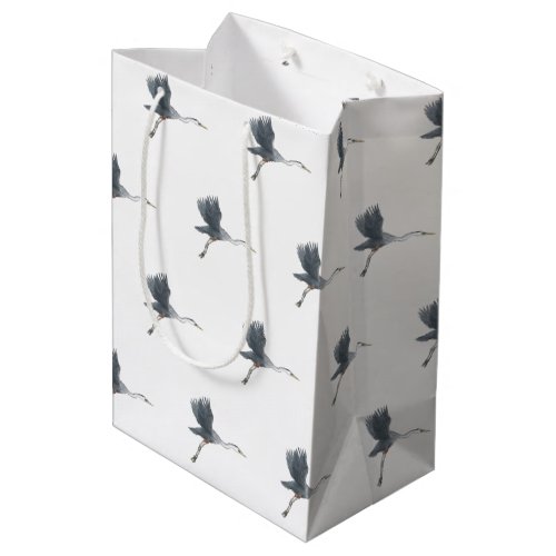 Flying Great Blue Heron Bird Art Medium Gift Bag