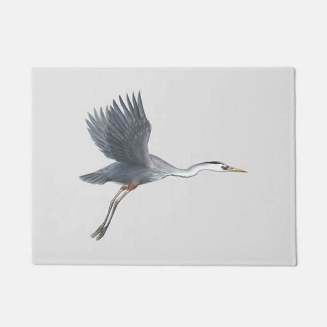 Flying Great Blue Heron Doormat (Front)