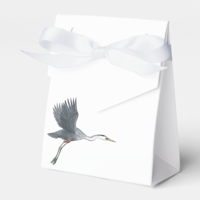 Flying Great Blue Heron Favor Boxes (Front Side)