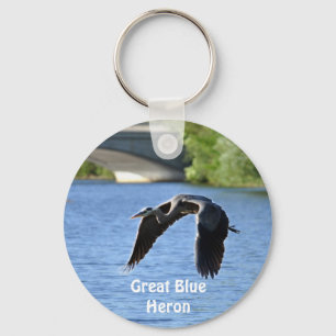 Flying Great Blue Heron Key-chains Keychain