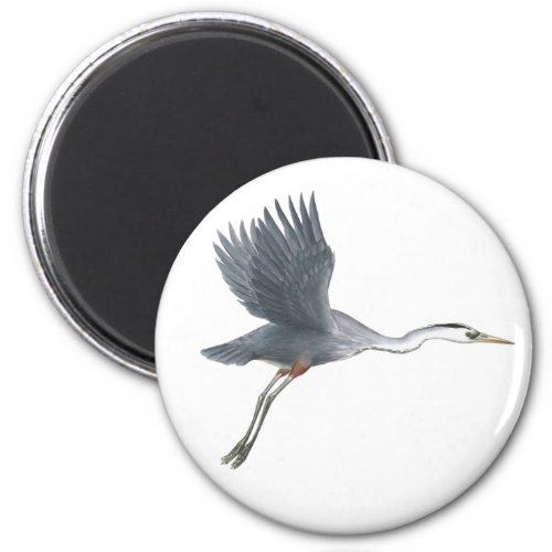Flying Great Blue Heron Magnet