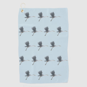 Flying Great Blue Heron Pattern Golf Towel