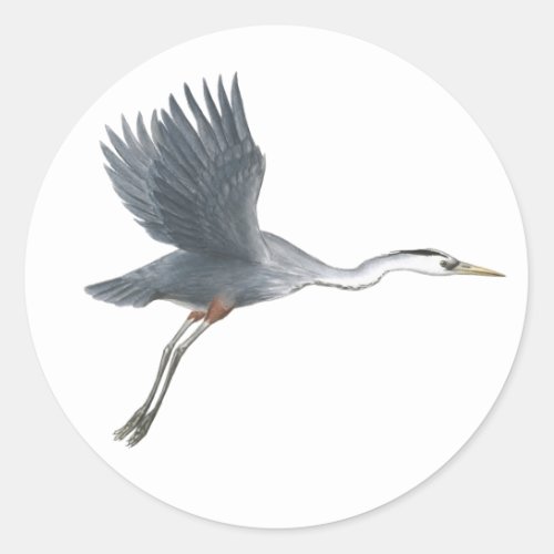 Flying Great Blue Heron Sticker