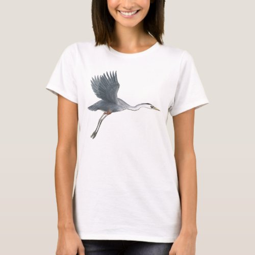 Flying Great Blue Heron T_Shirt
