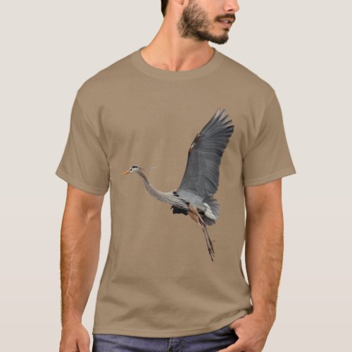 Flying Great Blue Heron Wildlife Photo T_Shirt